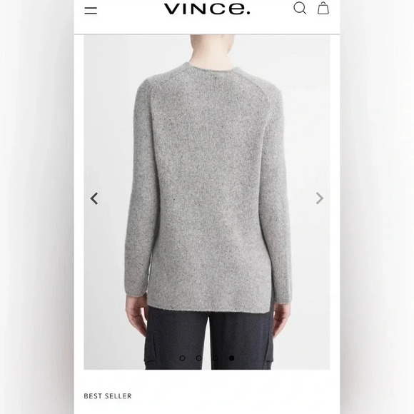 Vince cashmere wool dark grey sweater with slits on the side Size S - Picture 6 of 6